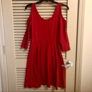 Red Cold Shoulder Dress